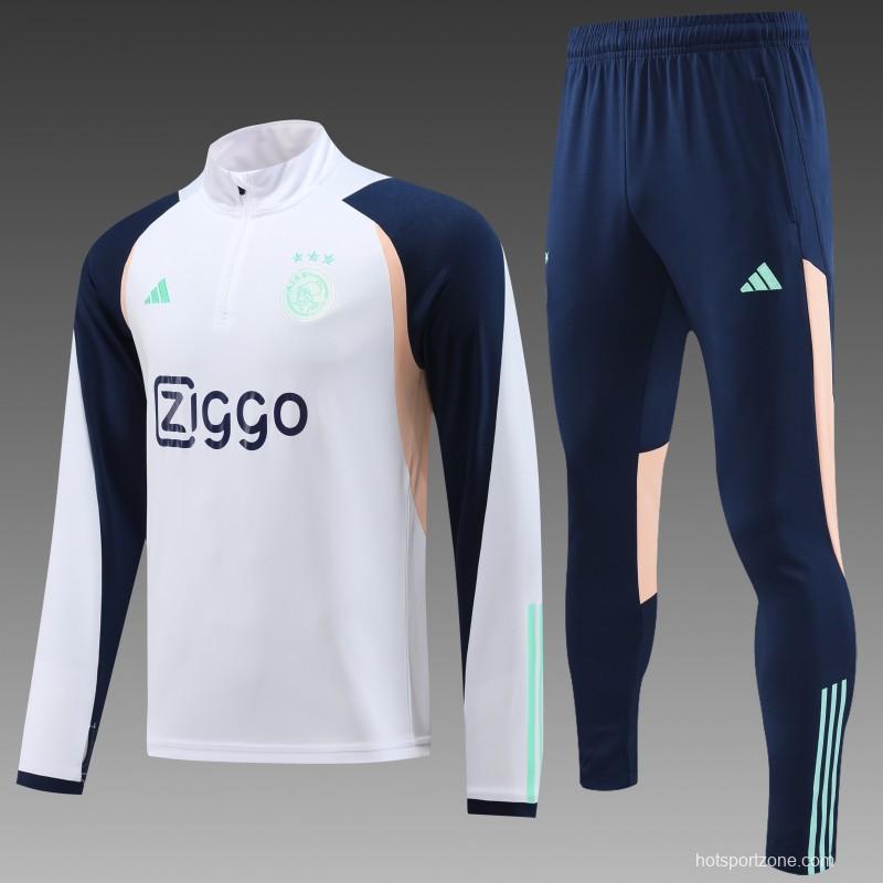 23/24 Ajax White Half Zipper Jacket+ Pants