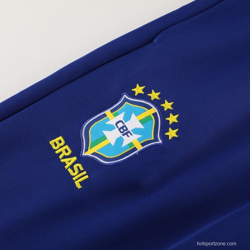 23/24 Brazil Blue Full Zipper Jacket+Pants