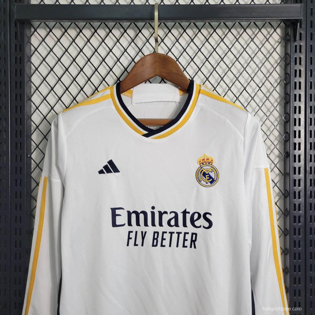 23/24 Kids Real Madrid Home Long Sleeve Jersey