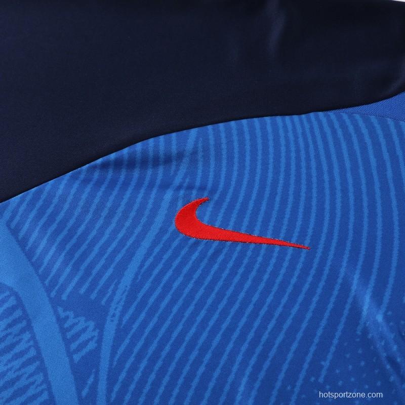 2024 Nike Blue/Navy Half Zipper Jacket+Pants