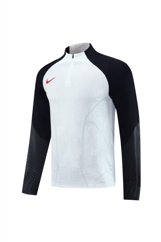 2024 Nike White/Black Half Zipper Jacket+Pants
