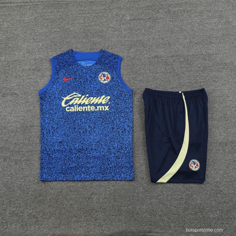 24/25 Club America Blue Vest Jeresy+Shorts