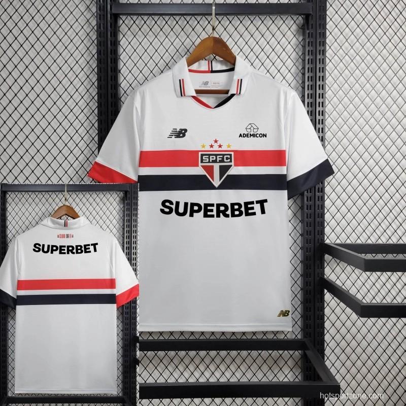 24/25 Sao Paulo Home Jersey + All Sponsors