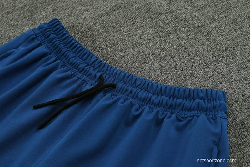 23/24 Olympique Marseille White/Blue Cotton Short Sleeve Jersey+Shorts