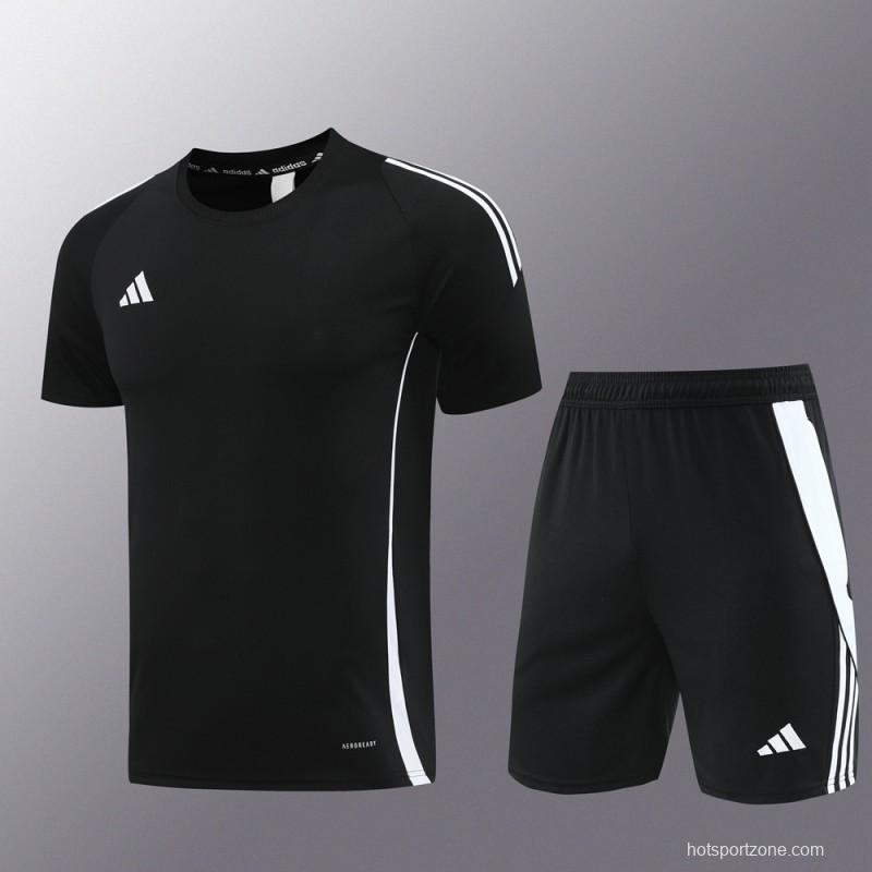 2024 Adidas Black Short Sleeve Jersey+Shorts