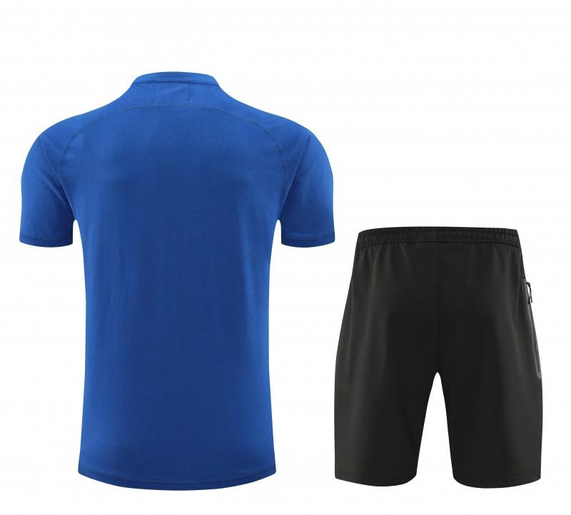2024 Nike Blue Cotton Short Sleeve Jersey+Shorts