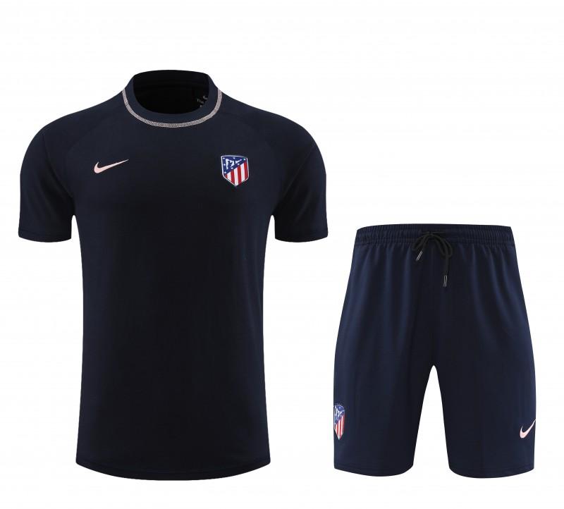 23/24 Atletico Madrid Navy Cotton Short Sleeve Jersey+Shorts