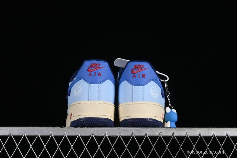 Nike Air Force 1 '07 Low Custom Casual Sneakers "Joker Red" with Full-Length Hexagonal Air Cushion - XL2402-333