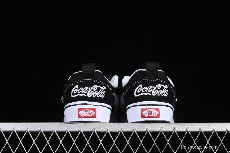Vans Classics Knu Skool Coca-Cola Collaboration Black White Embroidery Chunky Tongue Sneakers - VN0009QC6BTI