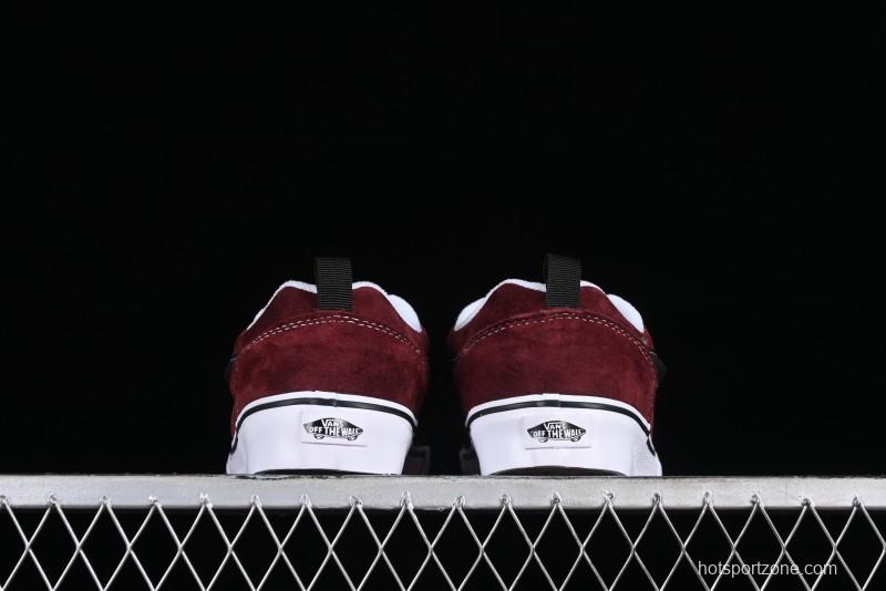 Vans Classics Knu Skool Chunky Tongue Retro Sneakers in Wine Red - VN0009QC02Y