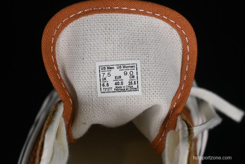 Vans Old Skool Reissue 136 High-End Series Round Toe Orange Canvas Vulcanized Shoes - VN000MT6BKQ