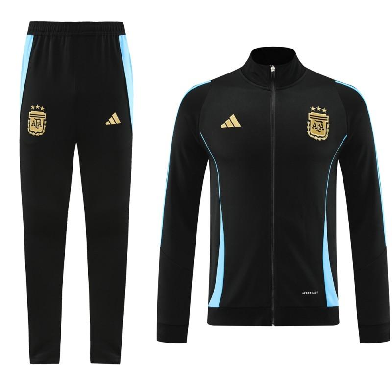 2024 Argentina Black Full Zipper Jacket +Long Pants