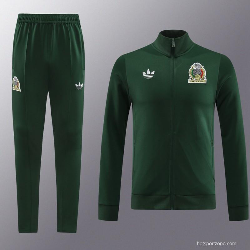 2024 Mexico Green Full Zipper Jacket +Long Pants