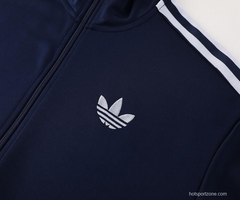 24/25 Adidas Original Navy Full Zipper Jacket +Long Pants