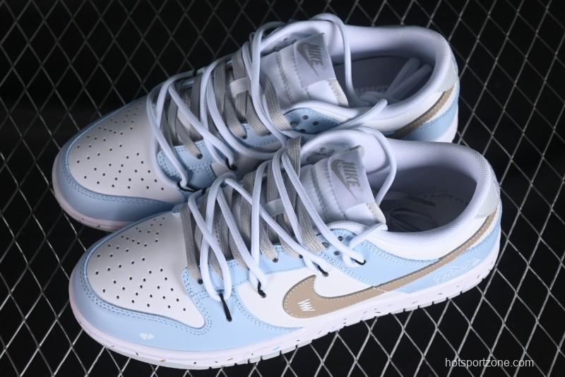 Nike Dunk Pure "Platinum" SB Low-Top Casual Sneakers with Dual Laces and Bear-Inspired Design - DV0831-101