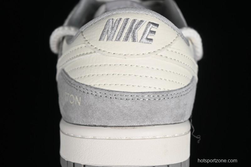 Nike SB Dunk Low LV Collaboration - Beige Grey Strap Pig Suede Anniversary High-End Custom Low-Top Casual Sneakers - SJ2068-237