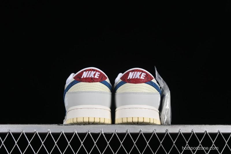 Nike SB Dunk Low UN Collaboration - Blue Dragon Scale Anniversary High-End Custom Low-Top Casual Skate Shoes - FC2025-302