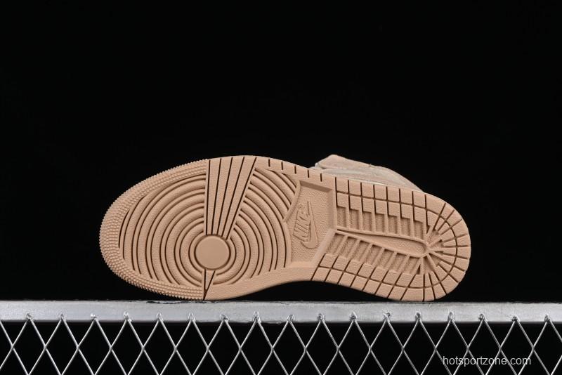 Nike Air Jordan 1 Mid AJ1 Khaki Mid-Top Basketball Shoes - FJ3448-200