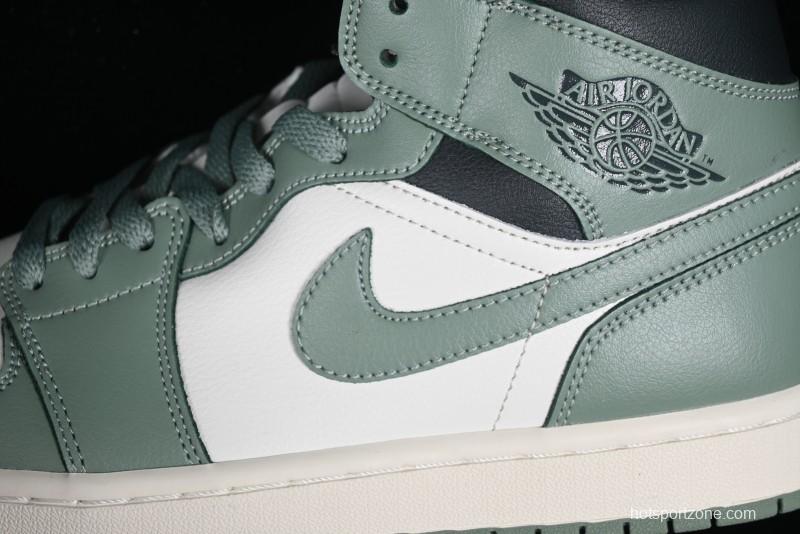 Nike Air Jordan 1 Mid AJ1 Basketball Shoes in Fresh Warm Green - BQ6472-130