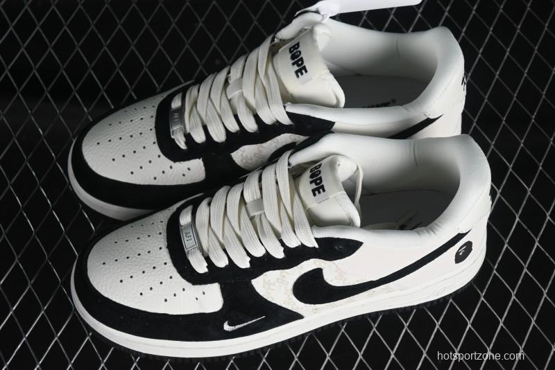 Nike Air Force 1 '07 Low BAPE Collaboration - White Black Camo Casual Sneakers - BA8806-845