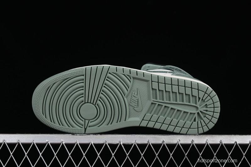 Nike Air Jordan 1 Mid AJ1 Basketball Shoes in Fresh Warm Green - BQ6472-130
