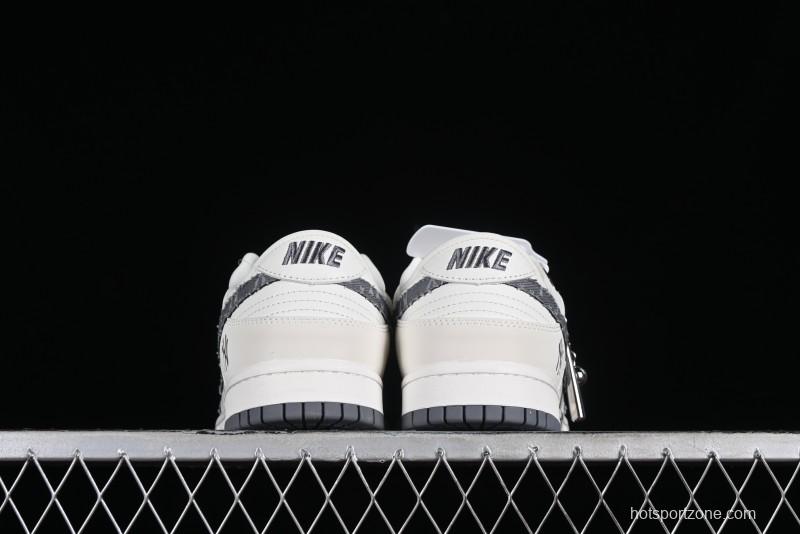 Nike SB Dunk Low MLB Collaboration - Grey Denim Anniversary Custom Low-Top Casual Skate Shoes - DQ1098-347
