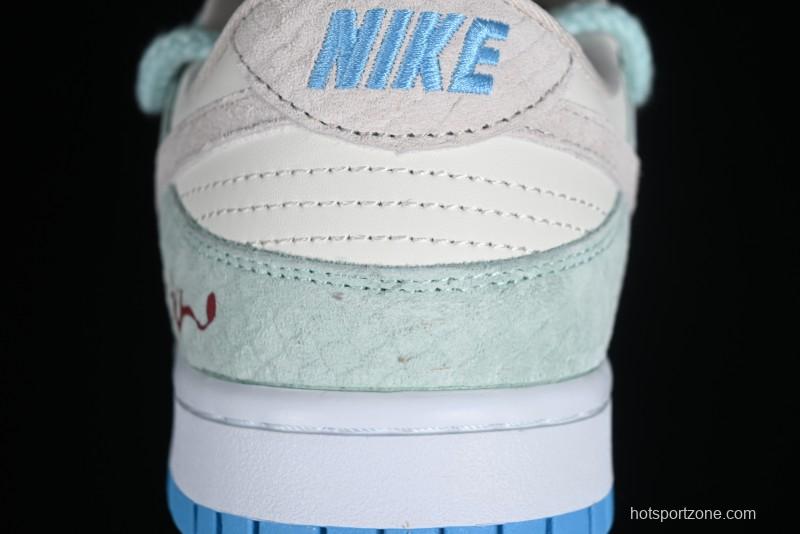 Nike SB Dunk Low Year of the Dragon Limited Edition - Gray Hook Dragon Soaring High Anniversary Premium Custom Low-Top Casual Skate Shoes - SJ2068-230