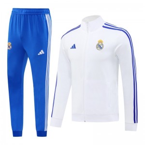 24/25 Real Madrid White Full Zipper Jacket +Long Pants