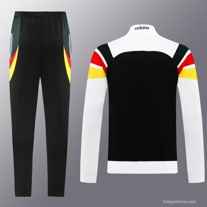 2024 Germany White Full Zipper Jacket +Long Pants