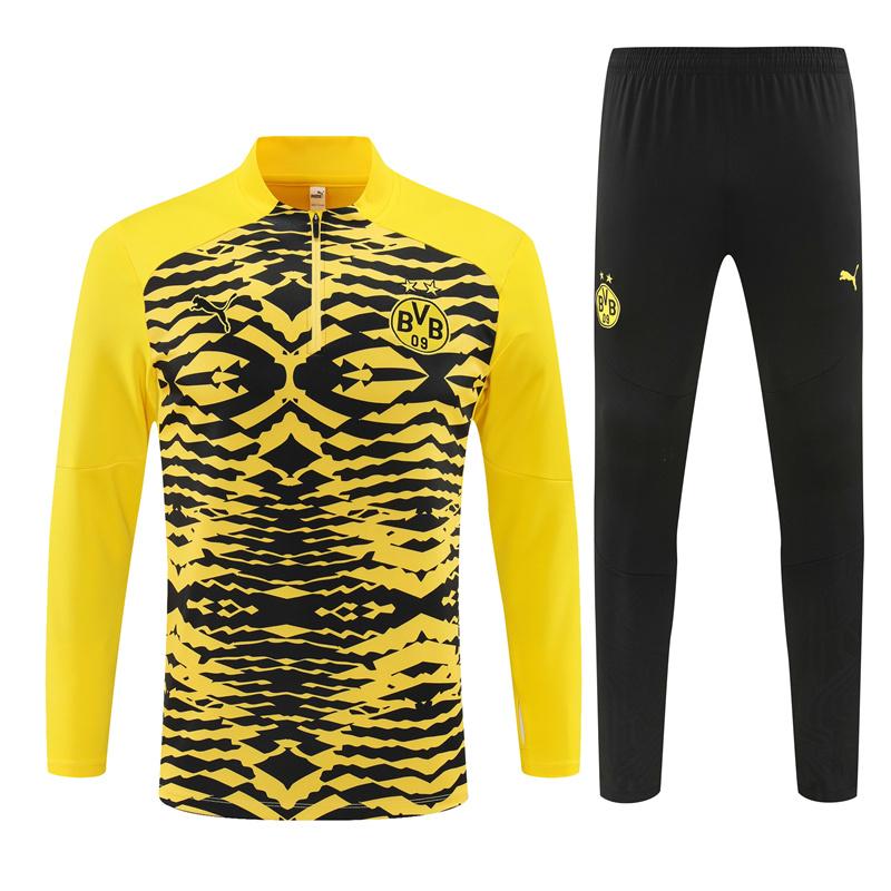 24/25 Borussia Dortmund Yellow/Black  Half Zipper Jacket+Long Pants