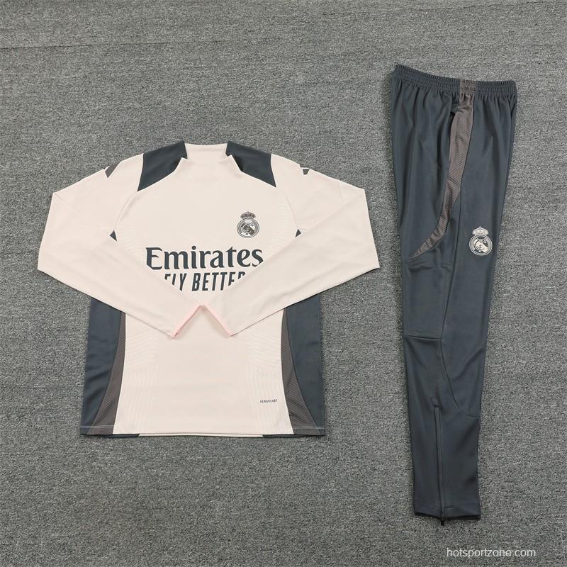 24/25 Real Madrid khaki Half Zipper Jacket+Long Pants