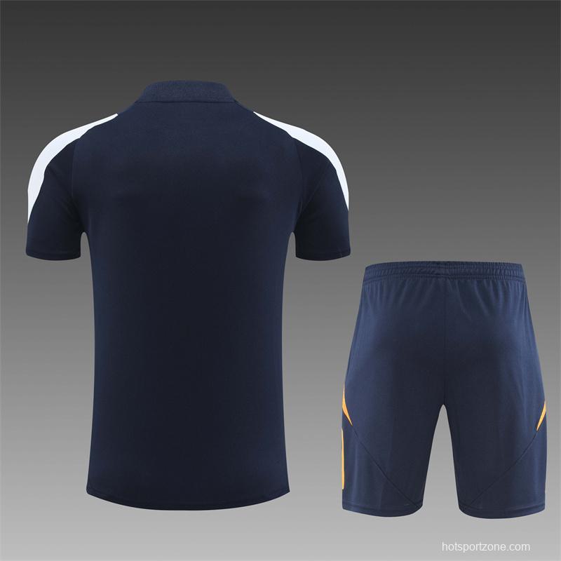 24/25 Real Madrid Navy White Short Sleeve Jersey+Shorts