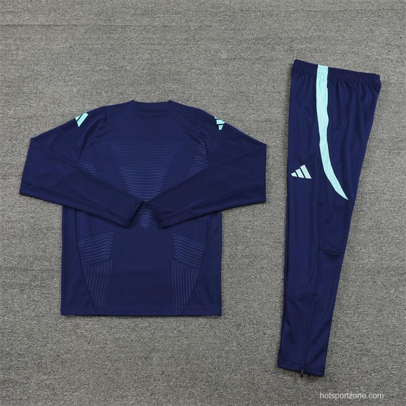 24/25 Arsenal Blue Half Zipper Jacket+Long Pants