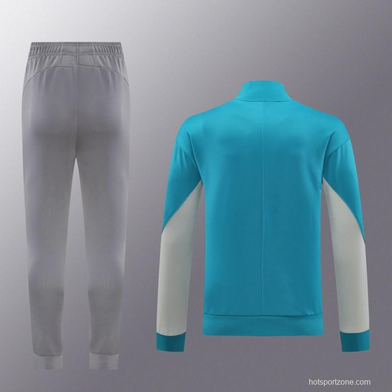 24/25 Atletico Madrid Blue Full Zipper Jacket +Long Pants