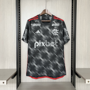 24/25 Flamengo Third Black Jersey With Full Sponsor