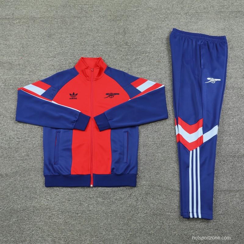 24/25 Arsenal Blue/Red Full Zipper Jacket +Long Pants