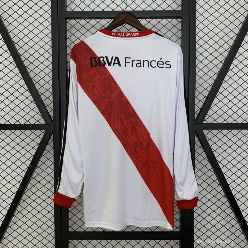 13/14 Retro Long Sleeve River Plate Home Jersey