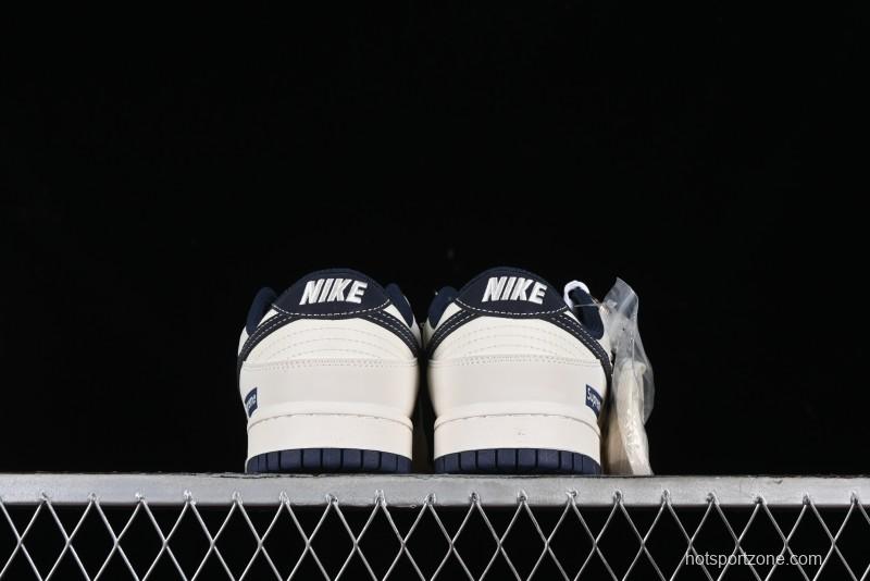 Nike SB Dunk Low Supreme Collaboration - Dark Blue Canvas Anniversary High-End Custom Low-Top Casual Skate Shoes - BB6698-511