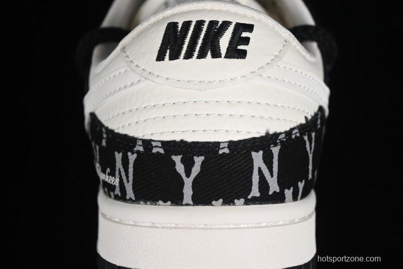 Nike SB Dunk Low MLB Strap Collaboration - Black Denim Print Anniversary Custom Low-Top Casual Sneakers - SJ2068-251