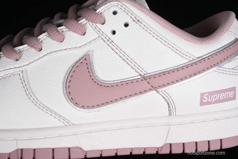 Nike Supreme x SB Dunk Low Collaboration - Rouge Pink Anniversary High-End Custom Low-Top Casual Skate Shoes - DY1503-006