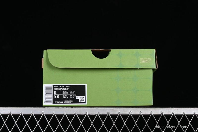 Nike Air Max 1 Retro Running Shoes with Half-Sole Air Cushion - HF3713-002