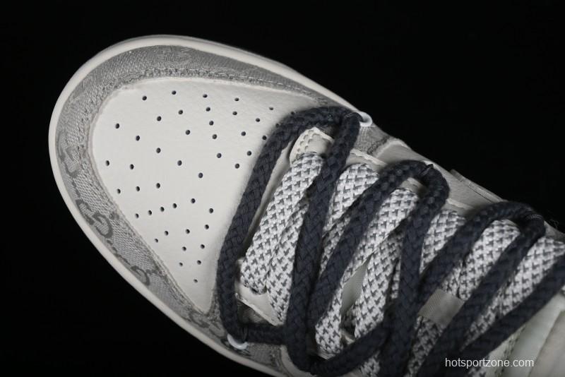 Nike SB Dunk Low Gucci Collaboration - Lace-Up Ash Anniversary High-End Custom Low-Top Casual Sneakers - SJ2068-263