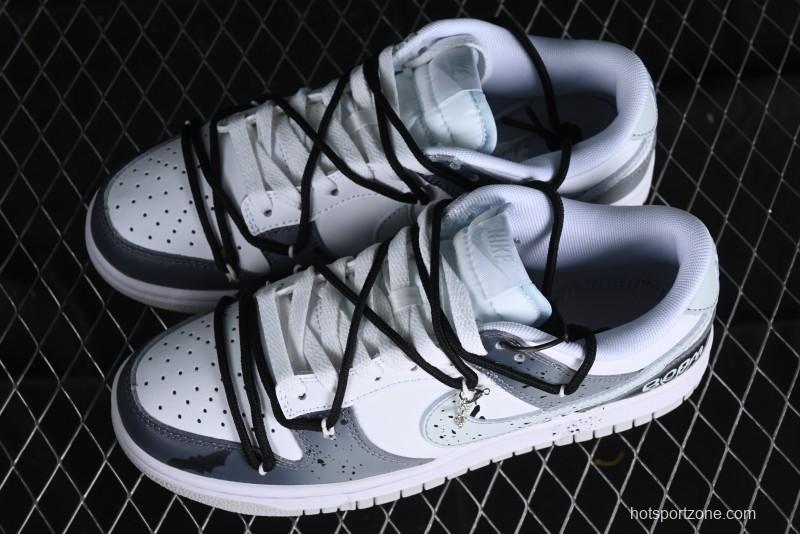 Nike Dunk Low SB Graffiti Halloween Cross Distressed Gradient Lace-Up Casual Skate Shoes - DV0831-101