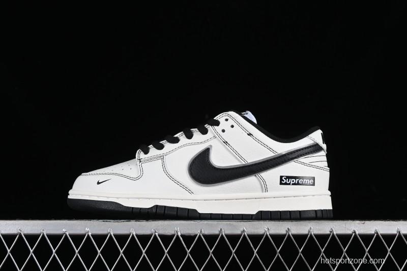 Nike Supreme x SB Dunk Low Casual Skate Shoes in Black and Beige - RM2308-237