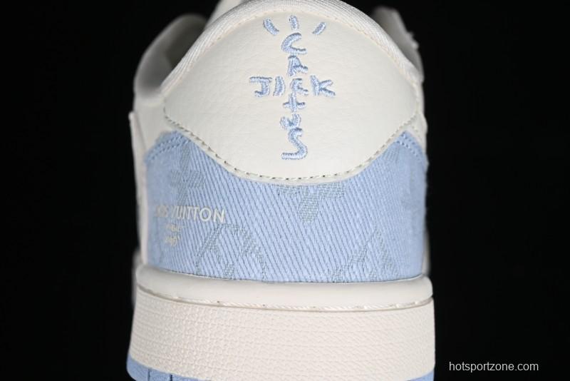 Nike Travis Scott x Fragment Design x Jordan Air Jordan 1 Low OG SP AJ1 LV Peacock Blue Low-top Casual Sneakers - LJ5188-003