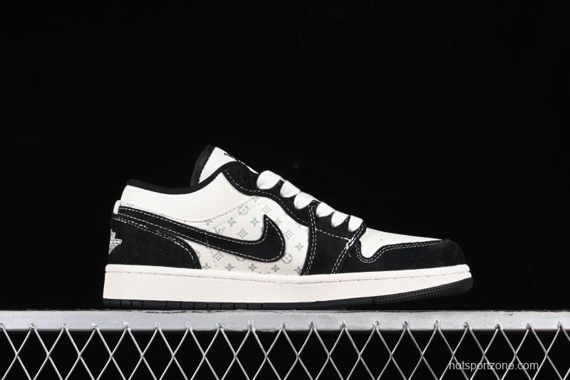 Nike Air Jordan 1 Low LV Collaboration - Black Warrior Custom High-End Basketball Shoes - SJ9950-007