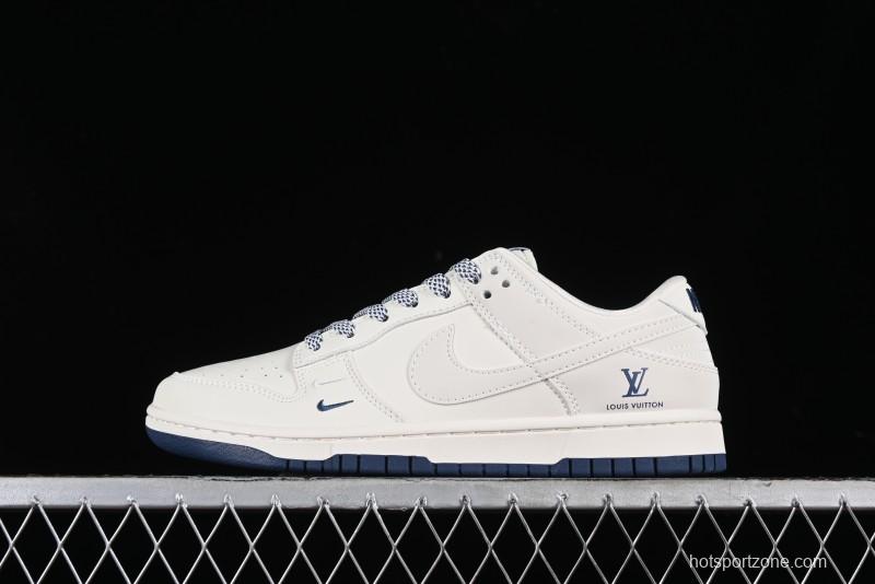Nike SB Dunk Low LV Collaboration - Double Swoosh Blue Sole Anniversary High-End Custom Low-Top Casual Skate Shoes - XX2025-320