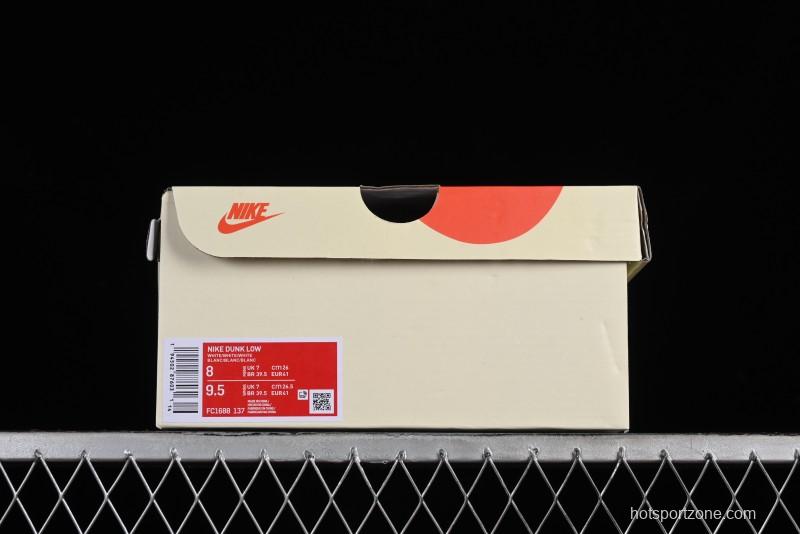 Stussy x Nike Dunk Low SB Skate Shoes in White-Black - FC1688-137