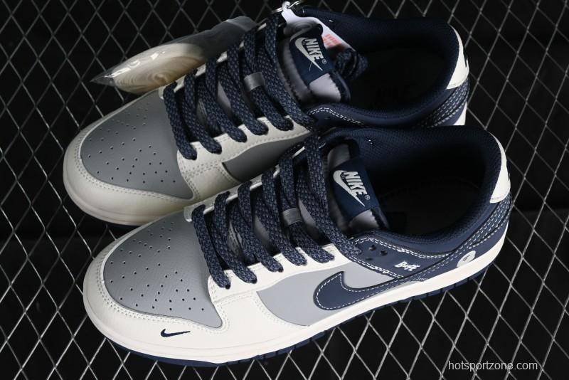 Nike SB Dunk Low BAPE Collaboration - Light Blue Grey Anniversary High-End Custom Low-Top Casual Skate Shoes - BB8969-001