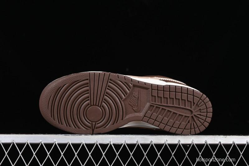 Nike Dunk Low SB White Brown Plaid Casual Skate Shoes - FV3653-191